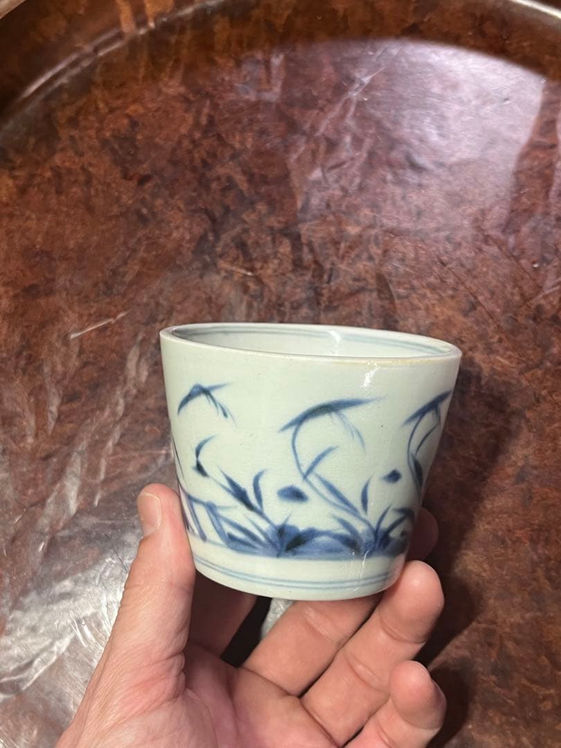 古伊万里　蕎麦猪口　そば猪口　舟曳　船　民藝　民芸　くらわんか