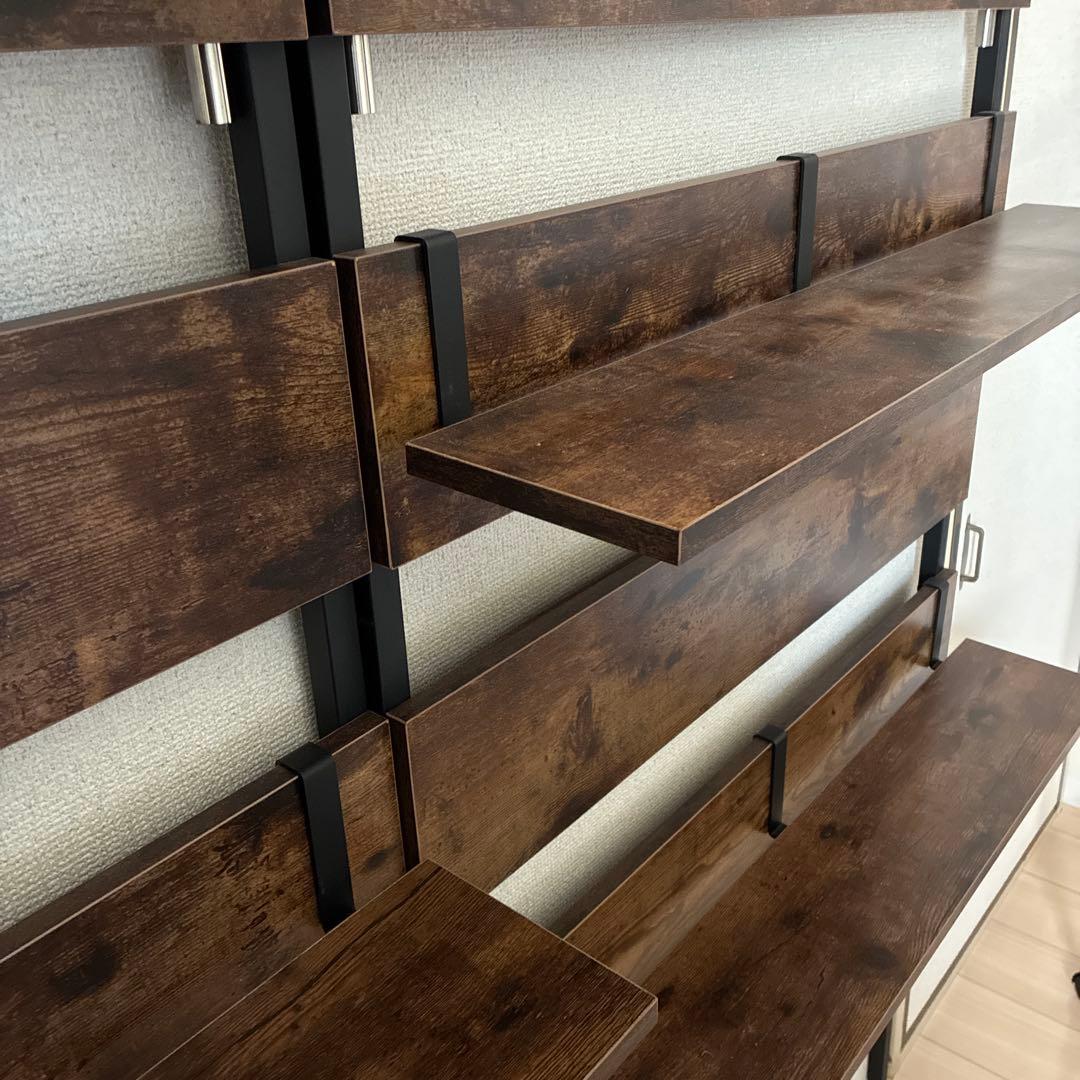 IMIEE 突っ張りラック 本棚 壁面収納 間仕切り 80cm 2点セット