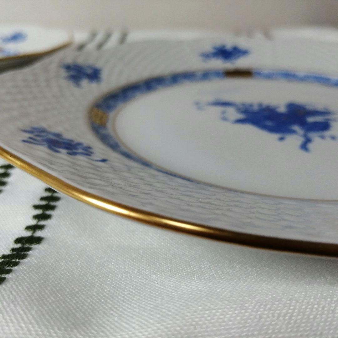 ヘレンド　アポニーブルー　中皿　ペア　プレート　21cm