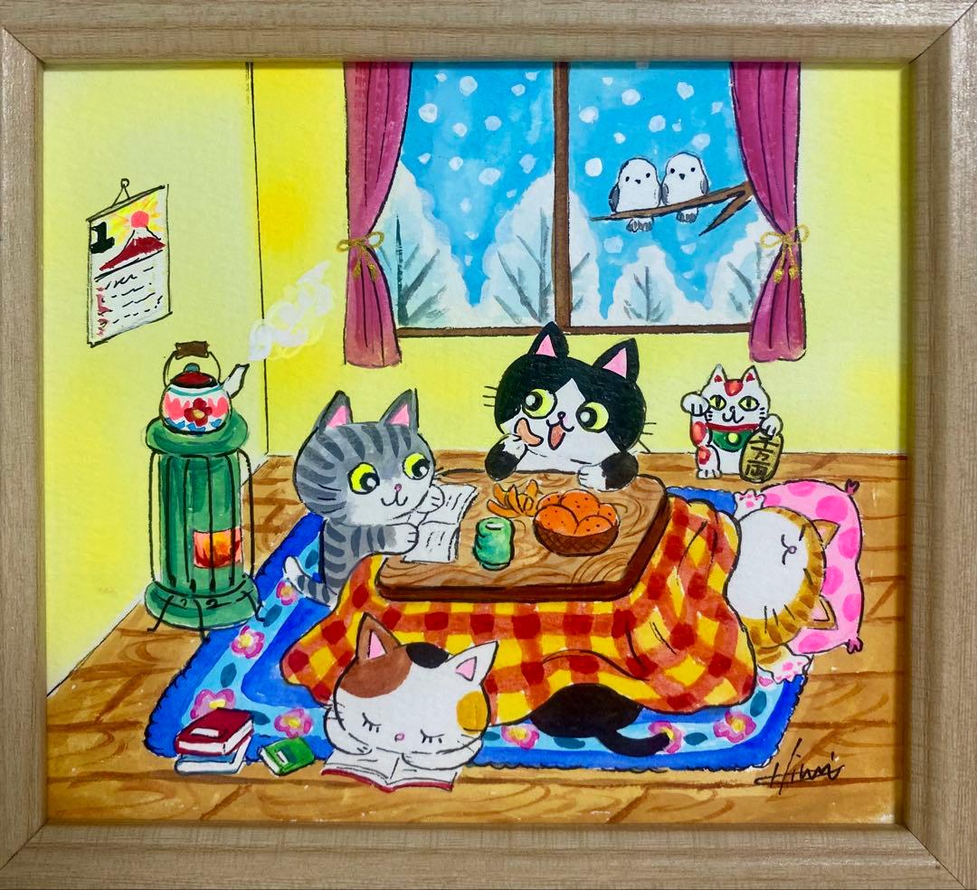 rose pink絵画3点 桜舞うペガサスと水晶　開運絵画