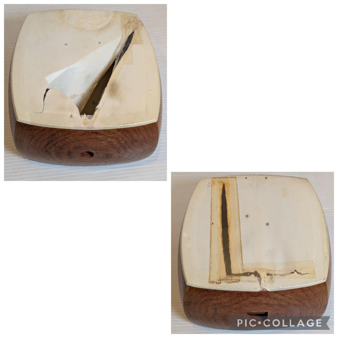 三味線　細棹　棹 幅2.5cm　破れ有　棹分割式