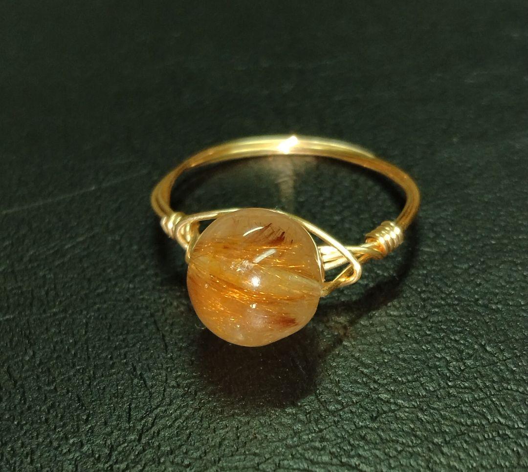 Kgf14 希少石 天然石 タイガールチルクォーツ ラウンド リング