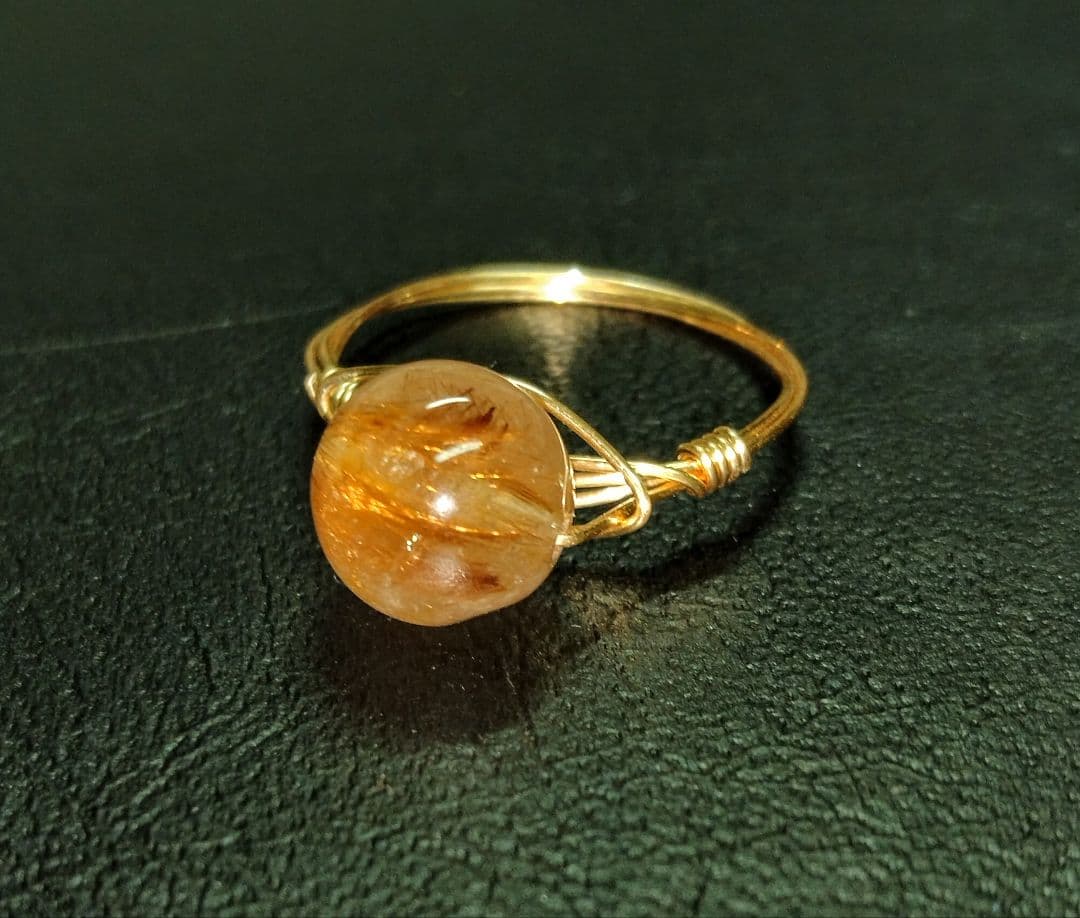 Kgf14 希少石 天然石 タイガールチルクォーツ ラウンド リング