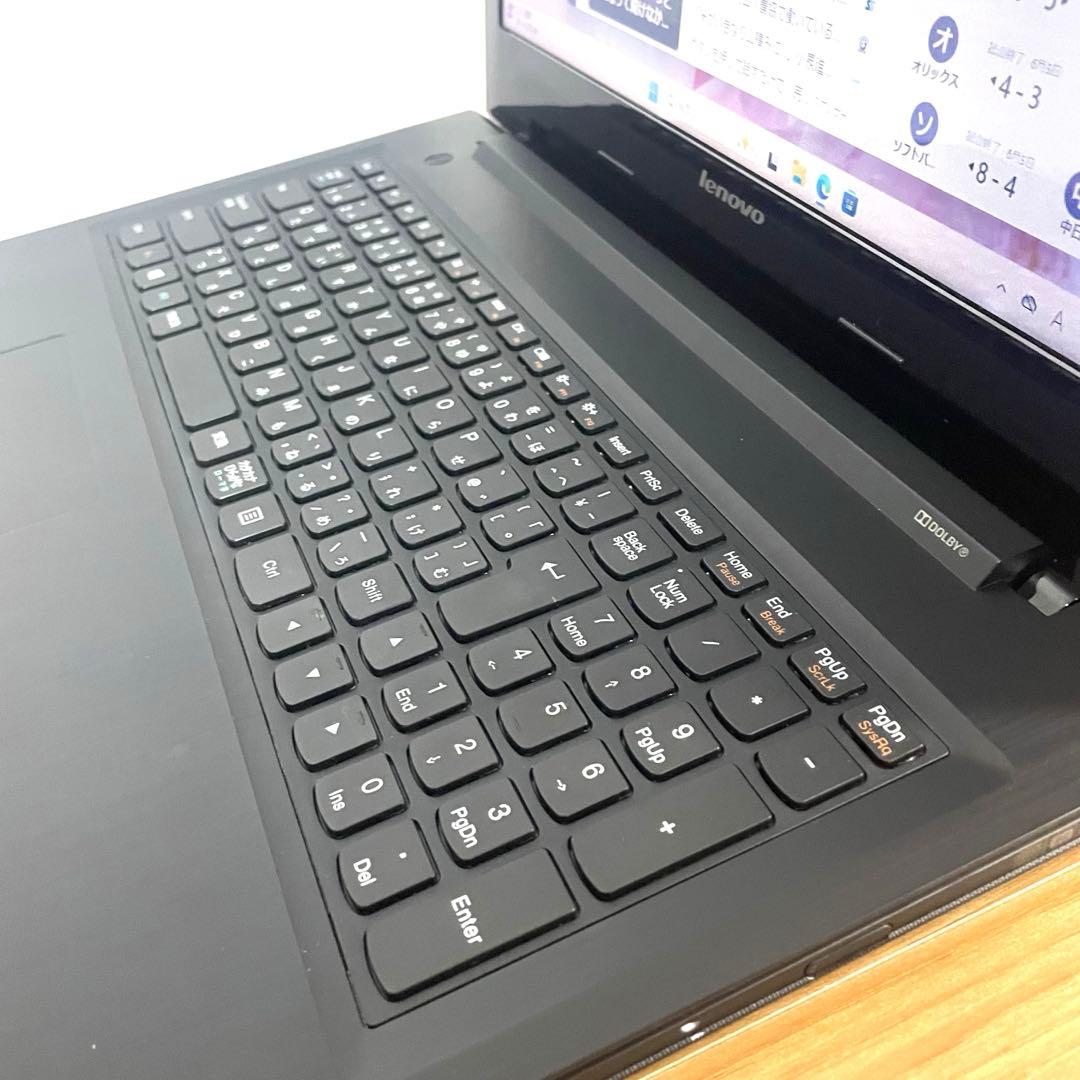 レノボ　ブラックノートパソコンWindows11 SSD オフィスDVDカメラ