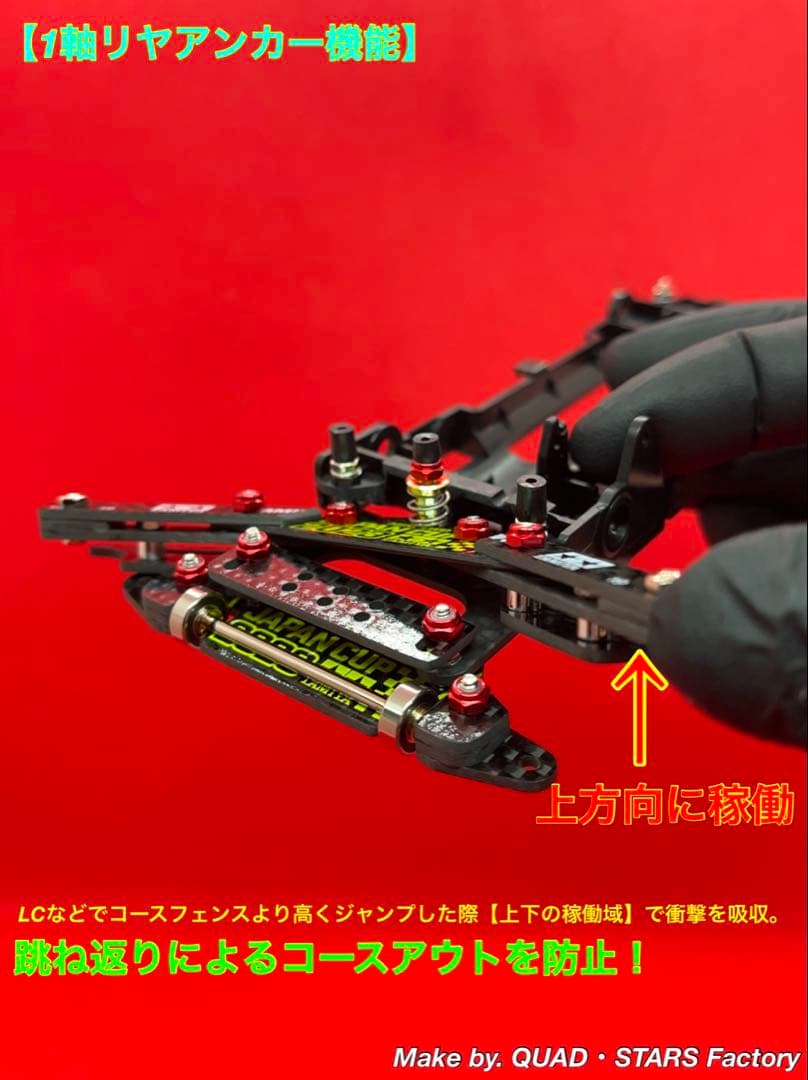【ミニ四駆・VZ用】1軸リヤアンカー＋リヤスキッド＋モーター押さえ＋Aパーツ