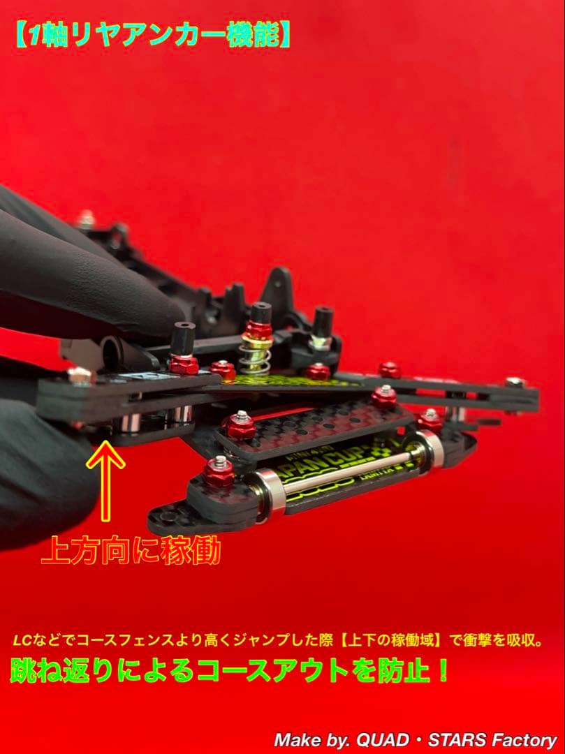 【ミニ四駆・VZ用】1軸リヤアンカー＋リヤスキッド＋モーター押さえ＋Aパーツ