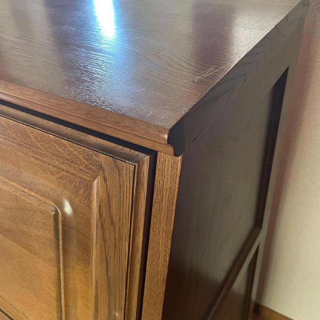 近藤工芸　ライティングビューロー 木製フラップ式デスク 引き出し付き