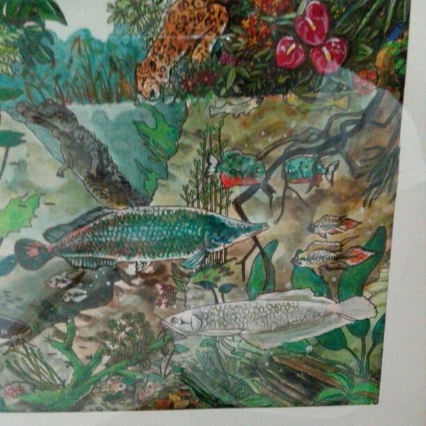 手描きイラスト　アマゾンの森