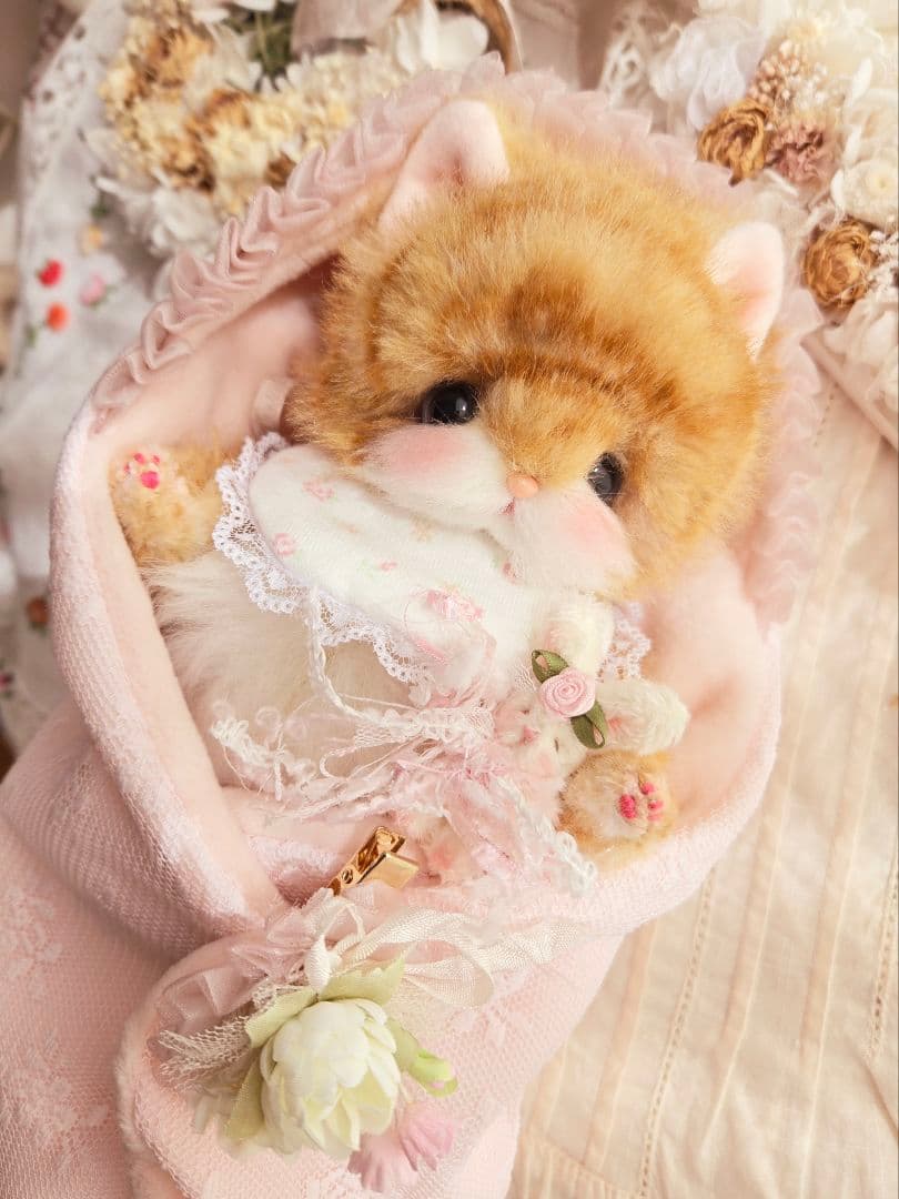 ꫛꫀꪝ✧‧˚babyちゃとらねこちゃん♡おくるみ付き♪テディベア
