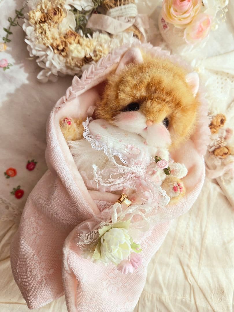 ꫛꫀꪝ✧‧˚babyちゃとらねこちゃん♡おくるみ付き♪テディベア