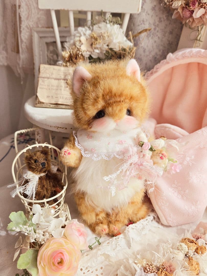 ꫛꫀꪝ✧‧˚babyちゃとらねこちゃん♡おくるみ付き♪テディベア