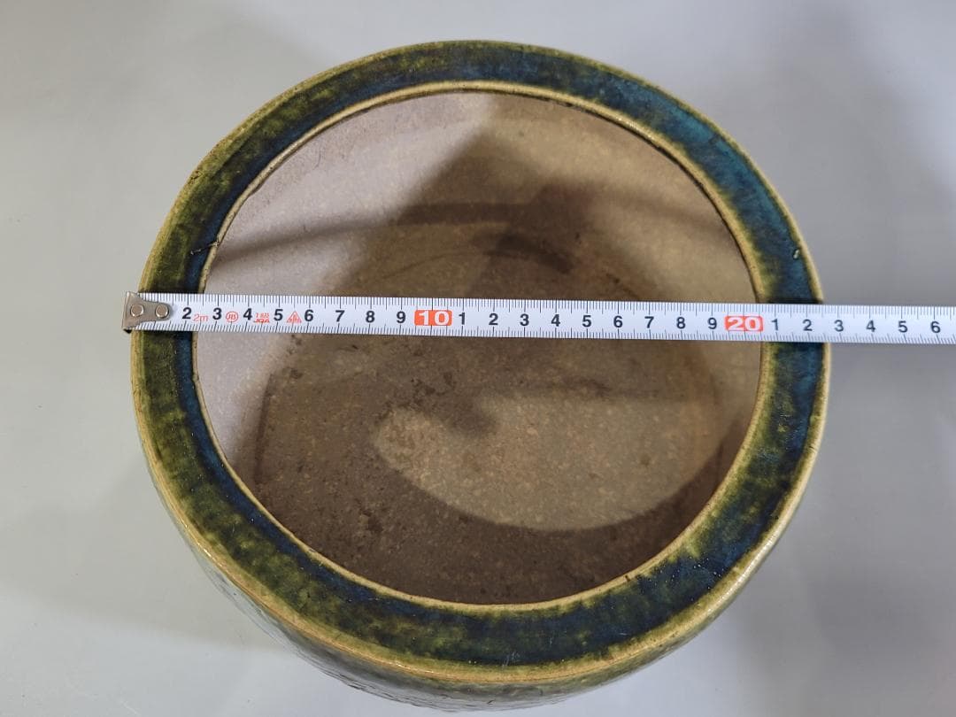 煎茶 織部釉 纏枝蓮花紋 瓶掛 時代物 古美術 DT247