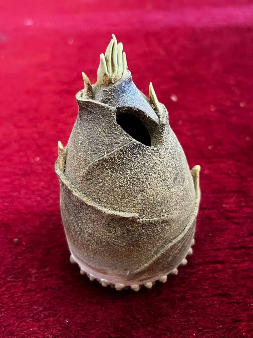 蒲池焼　竹の子　筍　陶器　置物　一輪挿し　細かな欠けあり