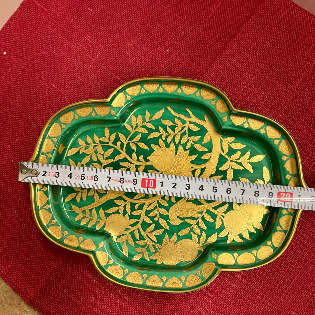 有田焼金蘭桃雉柄皿