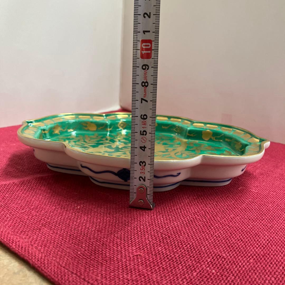 有田焼金蘭桃雉柄皿