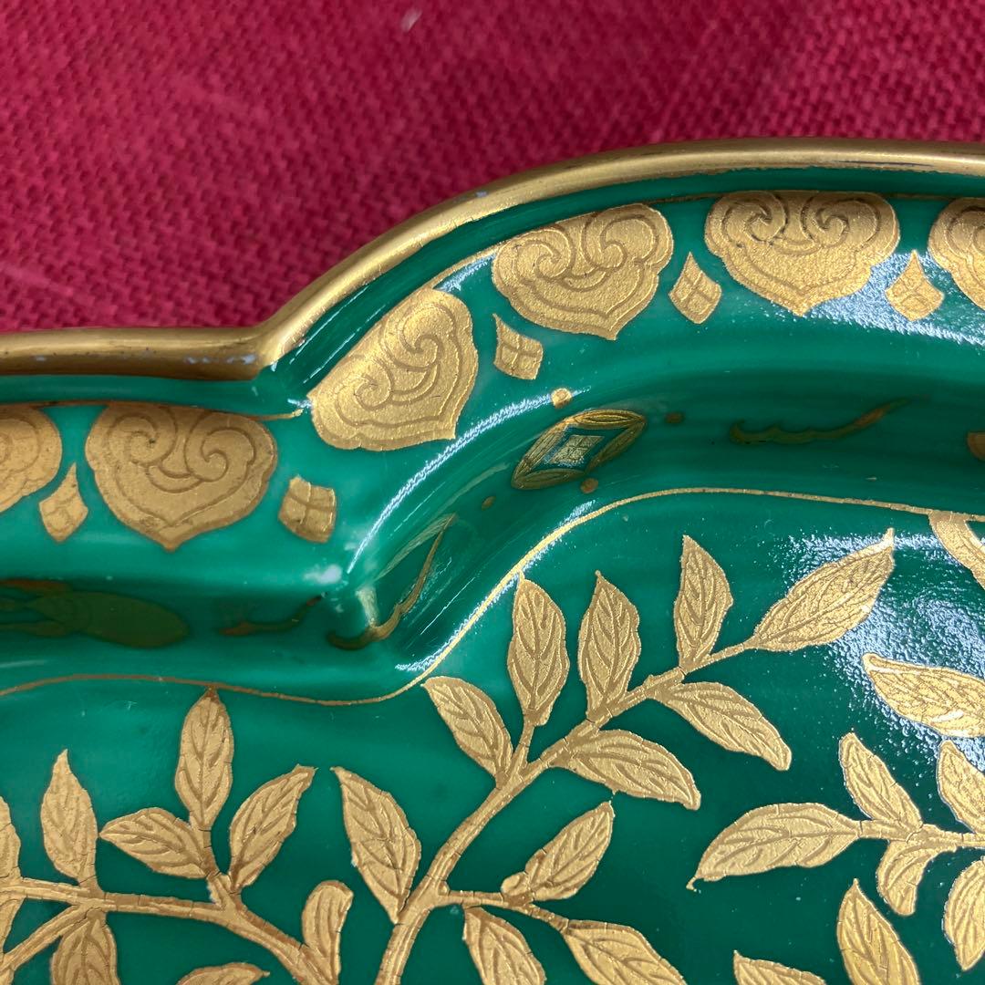 有田焼金蘭桃雉柄皿