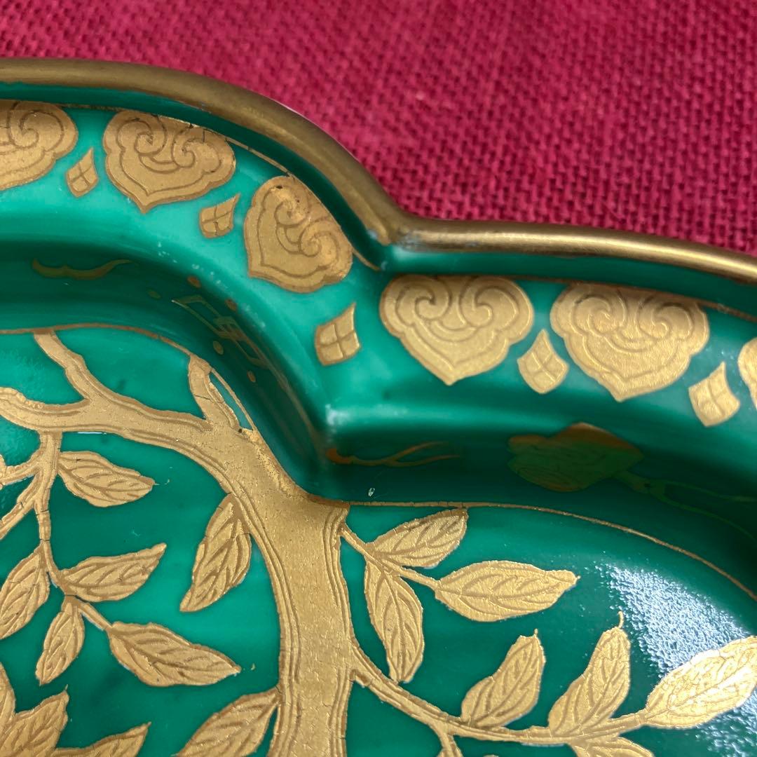 有田焼金蘭桃雉柄皿