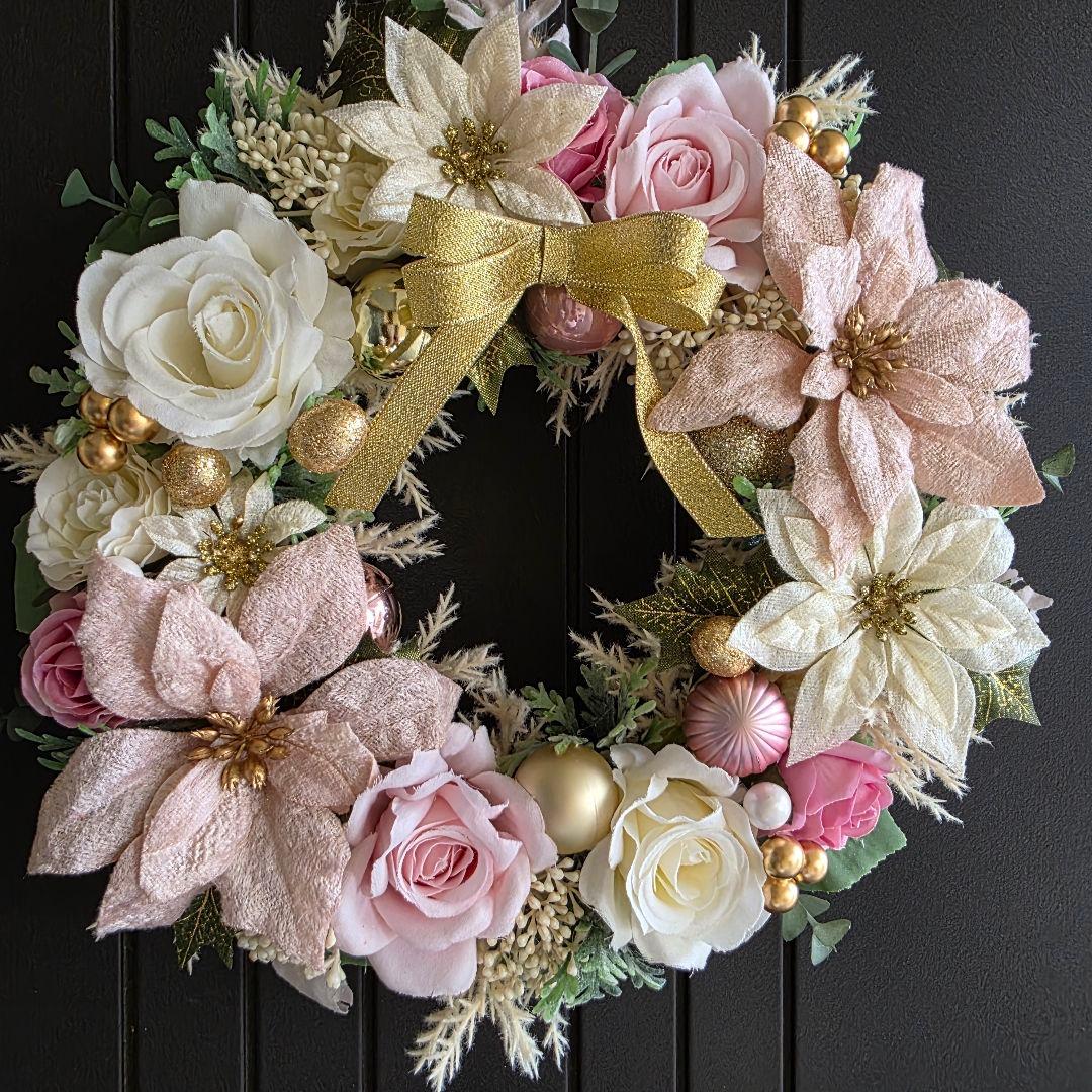 【専用】フラワーリース 秋麗9 咲き誇る花たち 秋色 玄関リース 造花