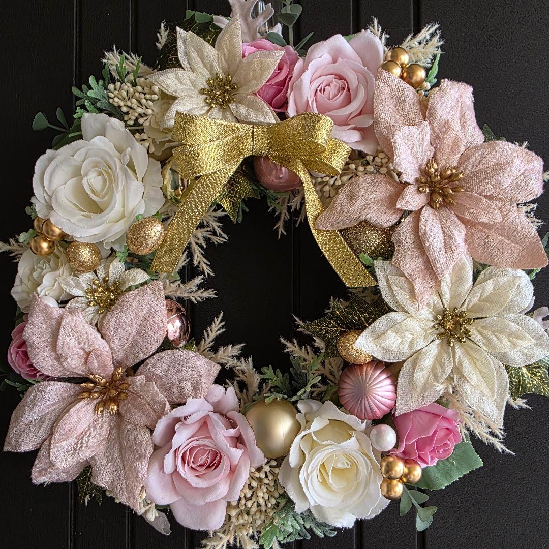 【専用】フラワーリース 秋麗9 咲き誇る花たち 秋色 玄関リース 造花