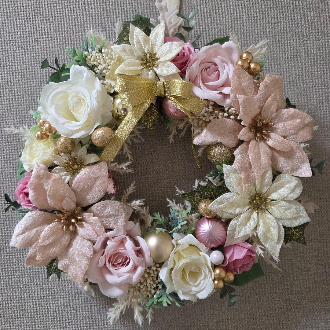 【専用】フラワーリース 秋麗9 咲き誇る花たち 秋色 玄関リース 造花