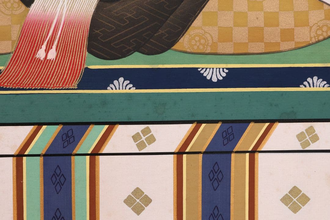 【真作】日本画 国井幸雪 「菅公(菅原道真公)」絹本 掛軸 二重箱 CM154