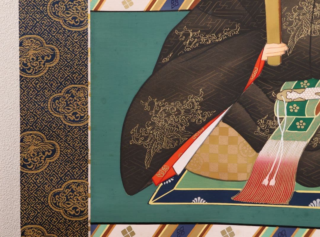 【真作】日本画 国井幸雪 「菅公(菅原道真公)」絹本 掛軸 二重箱 CM154