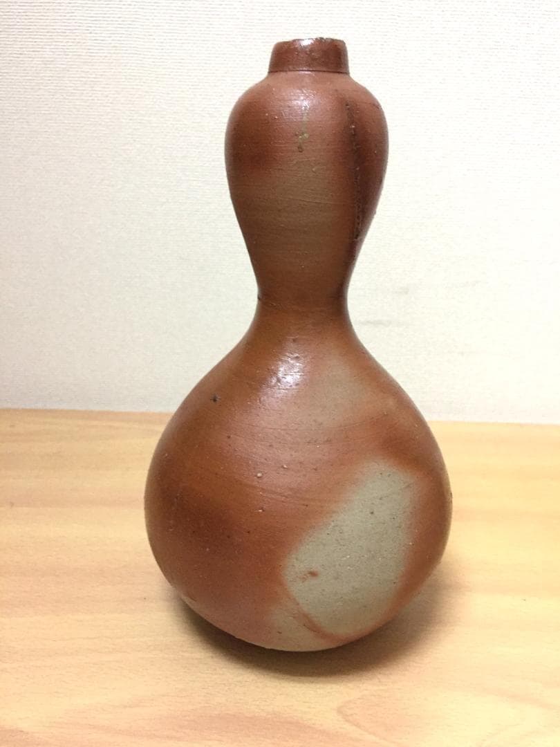 伊勢崎淳 人間国宝 備前焼 火襷 瓢箪型 花生 花瓶 花入 茶道具 艶々の肌