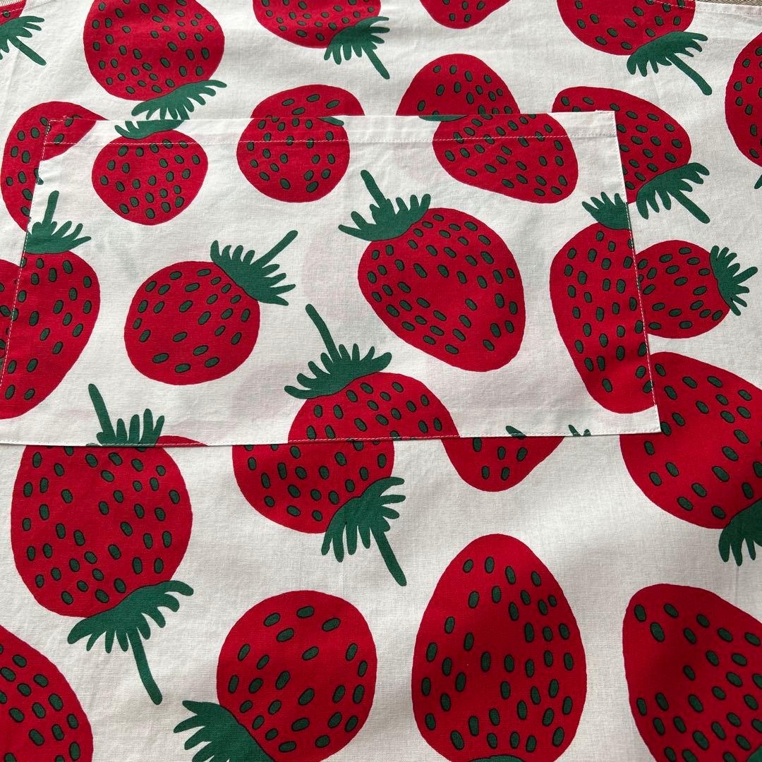 新品マリメッコ マンシッカ　エプロン　いちご　レッド