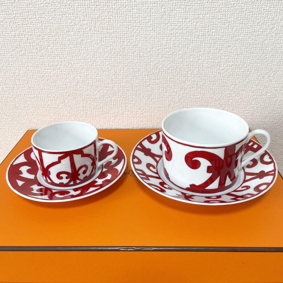【新品 2客 ギフト包装】エルメス ガダルキヴィール ティーカップ&ソーサー