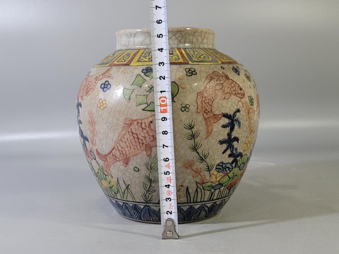 安南 色絵 魚紋 壷 東南アジア美術 PR038