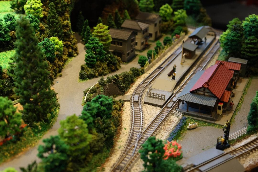 Nゲージ鉄道模型 田園風景 ジオラマ完成品　ポイント難あり