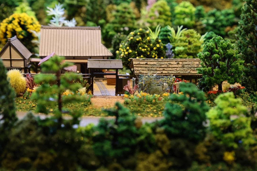 Nゲージ鉄道模型 田園風景 ジオラマ完成品　ポイント難あり
