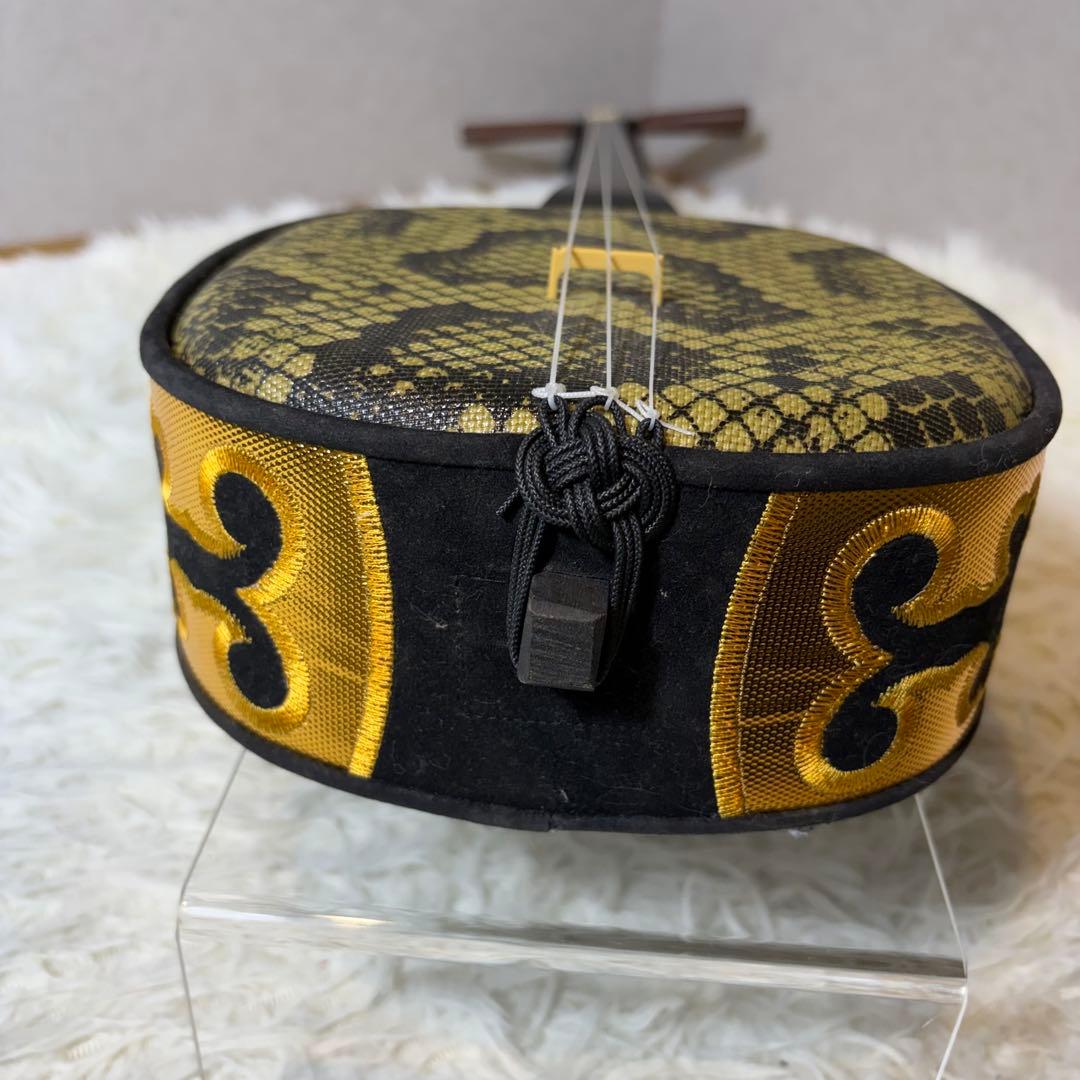 【美品】沖縄三線 人工皮 初心者 和楽器 民謡 三味線