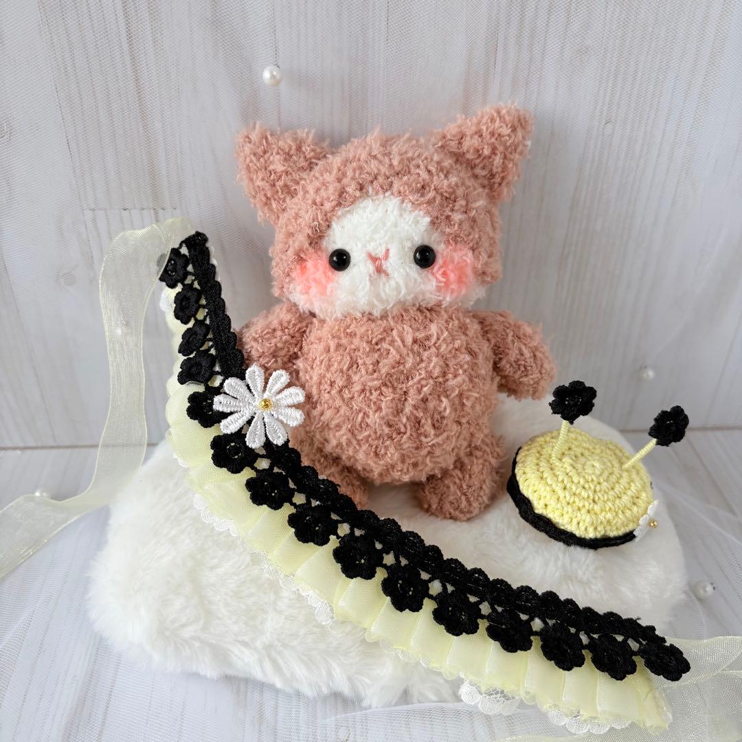 ハンドメイドぬいぐるみ　みつばち❤︎ねこちゃん❤︎