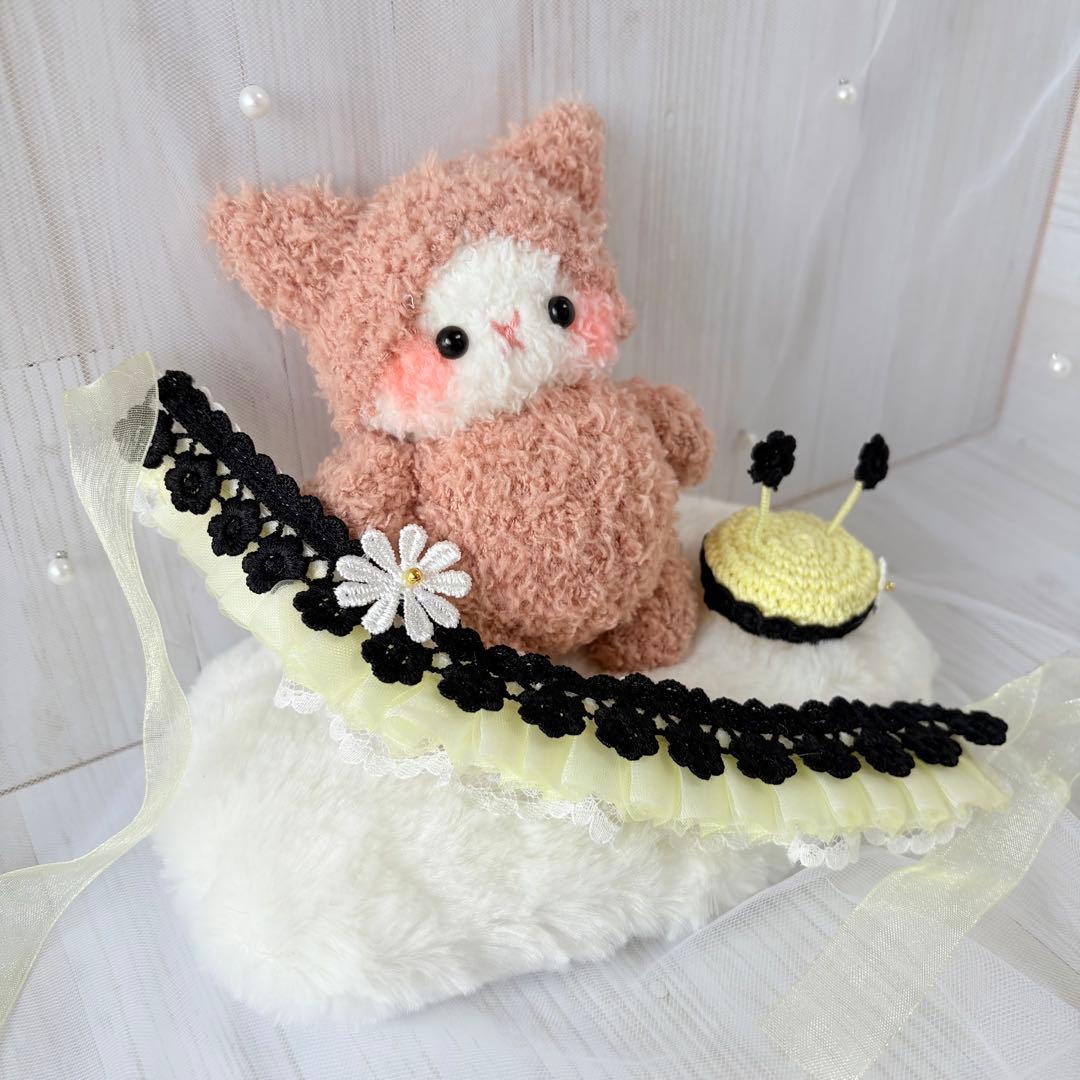 ハンドメイドぬいぐるみ　みつばち❤︎ねこちゃん❤︎