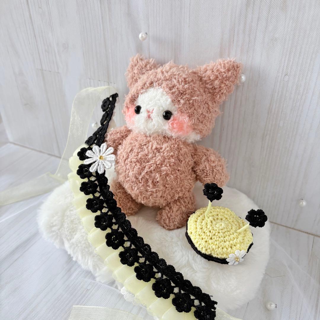 ハンドメイドぬいぐるみ　みつばち❤︎ねこちゃん❤︎