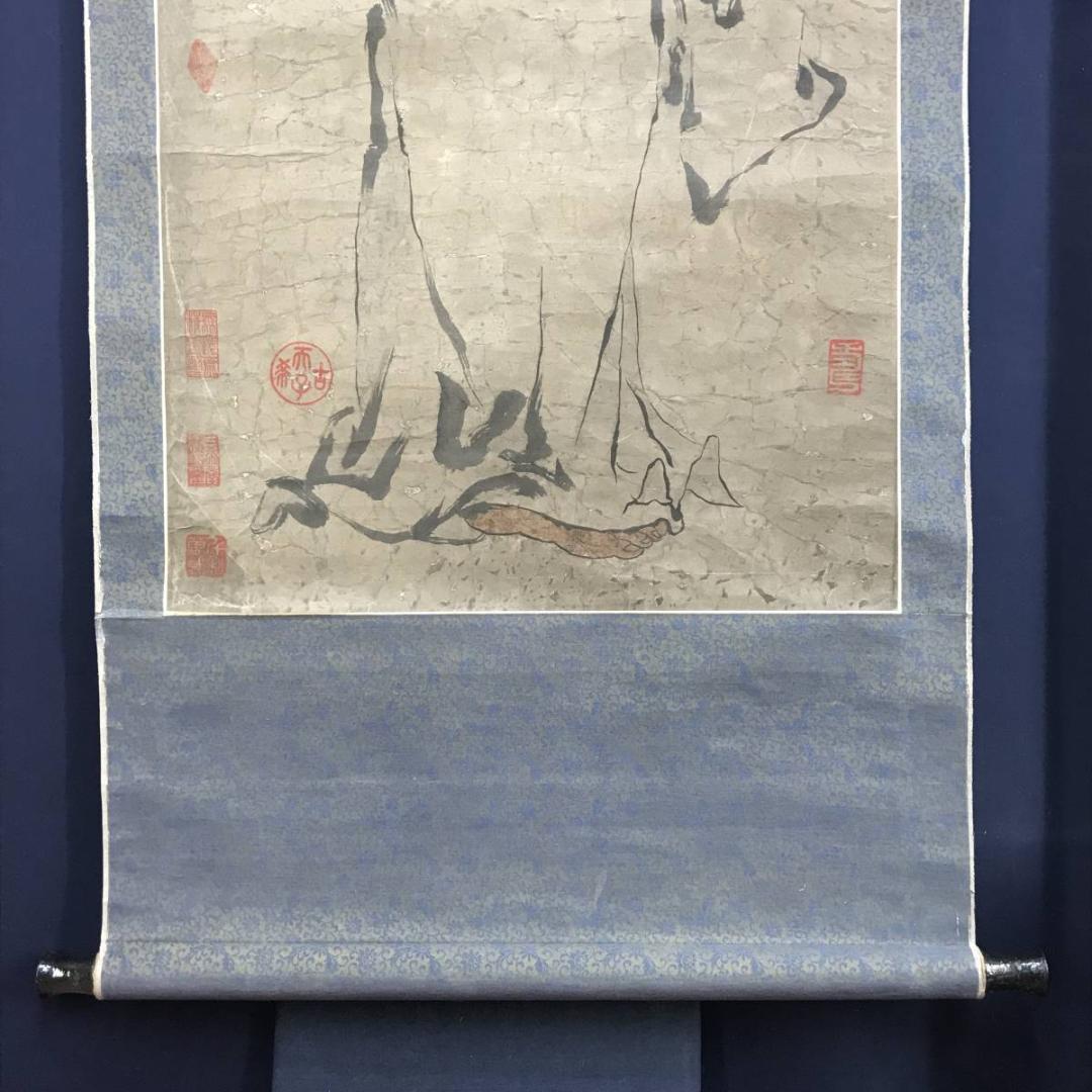 【複製】作者不詳/達磨図/ダルマ図/達磨大師/工芸品/掛軸/名家伝来AD-777