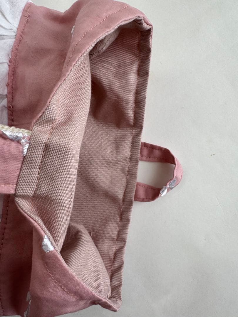 5点set リボン刺繍　ハートキルティング　レッスンバッグ　上履き袋　体操服袋
