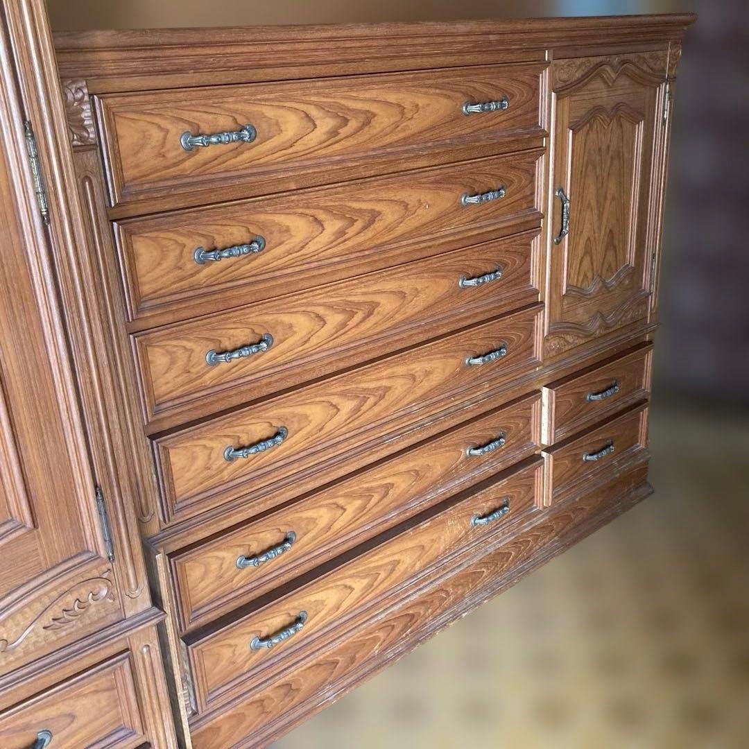 高級婚礼家具 木目調タンス 引き出し付き　　 婚礼家具の中の和ダンス