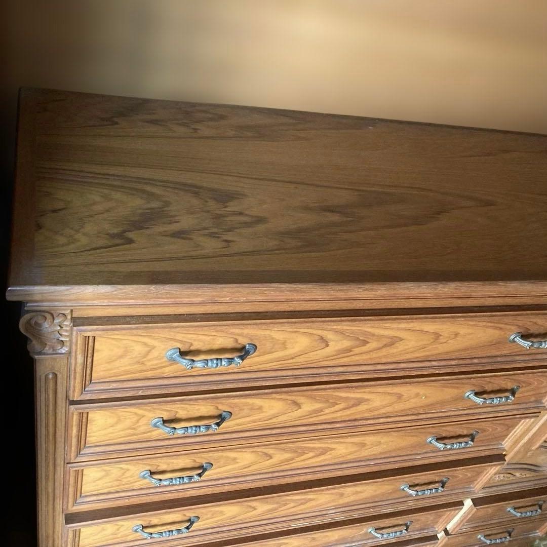 高級婚礼家具 木目調タンス 引き出し付き　　 婚礼家具の中の和ダンス