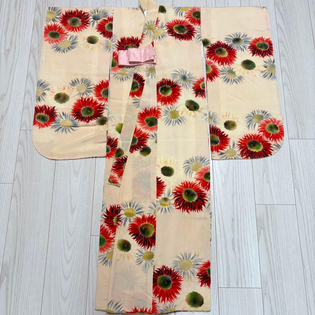 アンティーク着物　子供　七五三 珍しい柄　希少　しつけ付き　レア