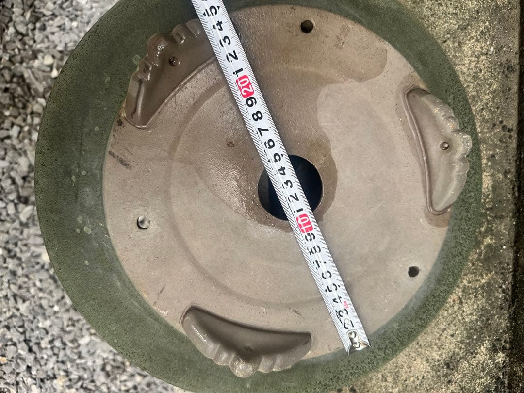中古　大品盆栽鉢　印あり　円