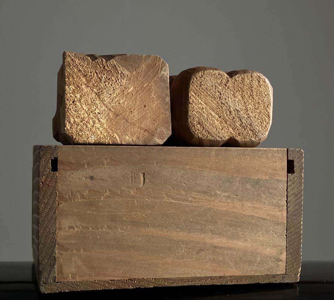 【重ね福 出雲系 恵比寿 大黒天 木彫 約6.5 ㎝ 厨子付き】昭和レトロ民藝