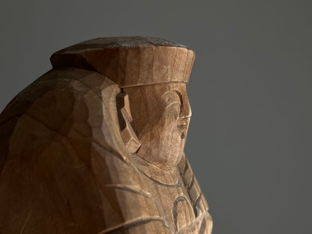 【重ね福 出雲系 恵比寿 大黒天 木彫 約6.5 ㎝ 厨子付き】昭和レトロ民藝