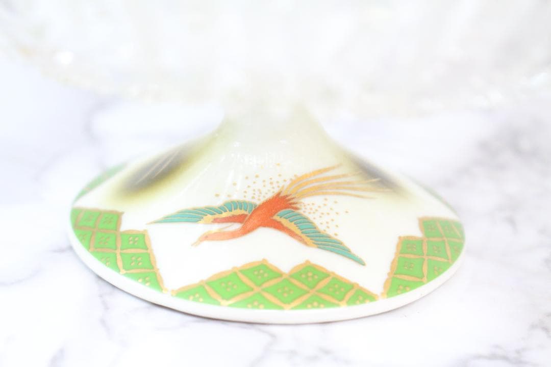 ♡伊萬里 林九郎 コンポート皿 デザート皿 脚付皿 ガラス製×有田焼 2客