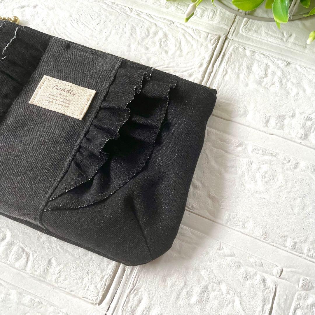 デニムリメイク フリルトートバッグ ハンドメイド オーダー