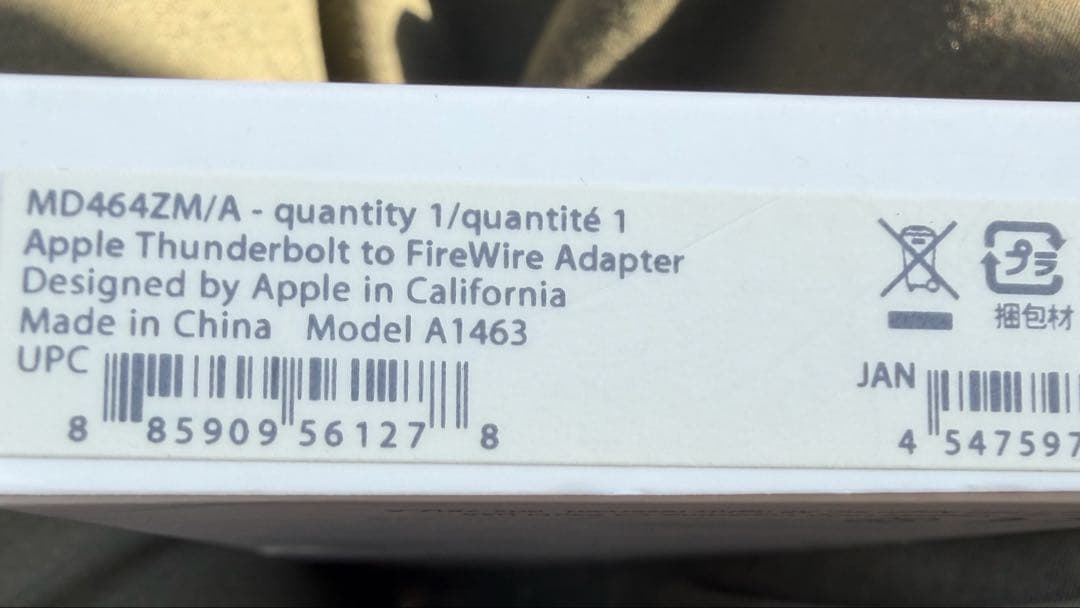 PCケーブル・コネクタ Apple Thunderbolt to FireWire Adapter