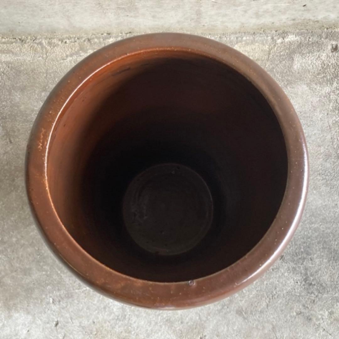 甕 壺 水瓶 花器 花瓶 傘立て 置物 和風 茶色 大型 縦長 陶器 レトロ