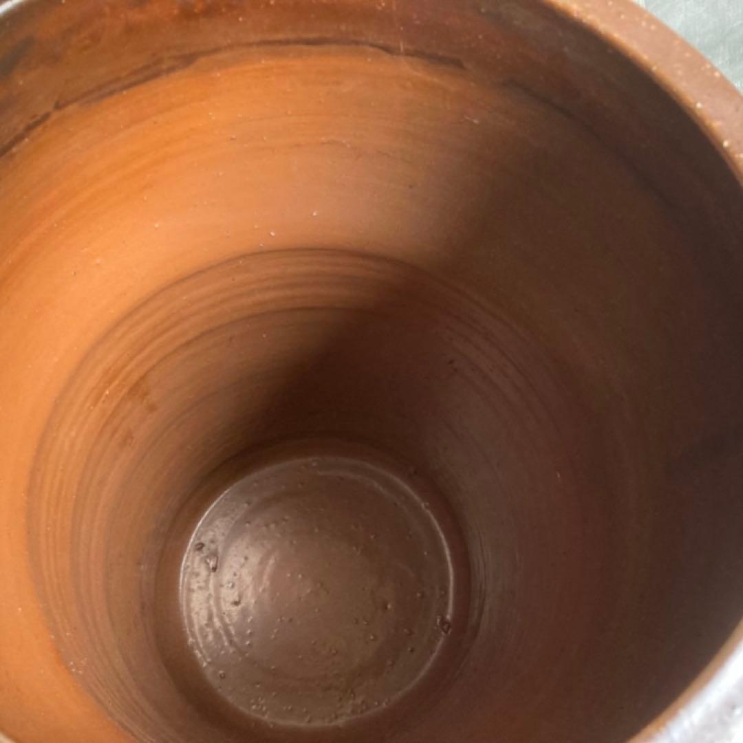 甕 壺 水瓶 花器 花瓶 傘立て 置物 和風 茶色 大型 縦長 陶器 レトロ