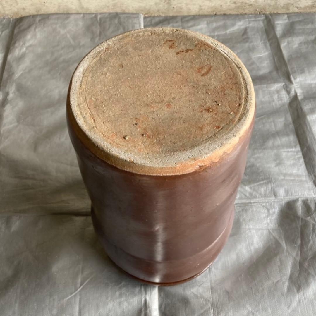 甕 壺 水瓶 花器 花瓶 傘立て 置物 和風 茶色 大型 縦長 陶器 レトロ